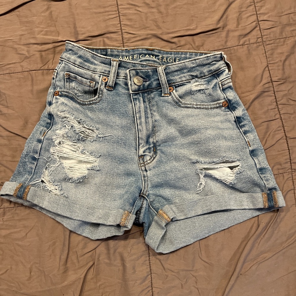 XXS Asymmetrical light blue shorts